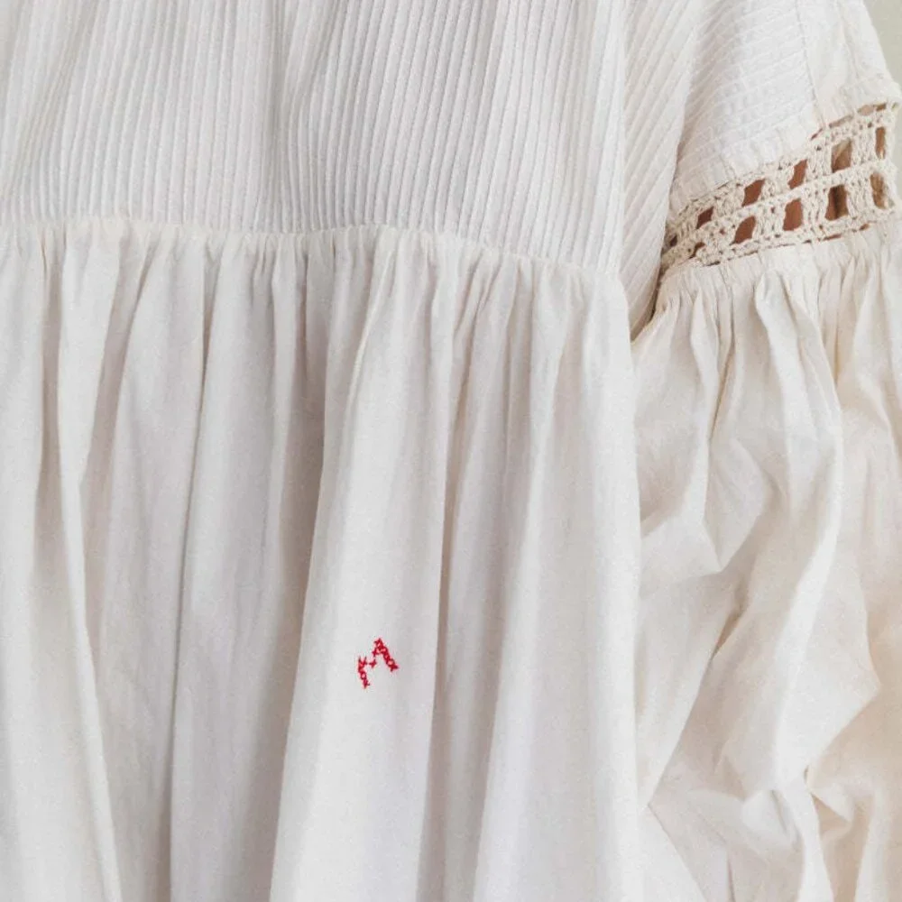 Story MFG. Mon Dress in Ecru Top Stitch - Picture 9 of 10